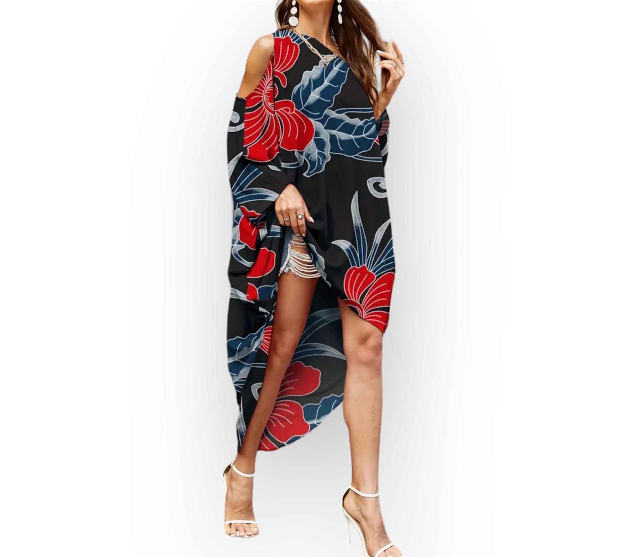 Asymmetrical Floral Kaftan