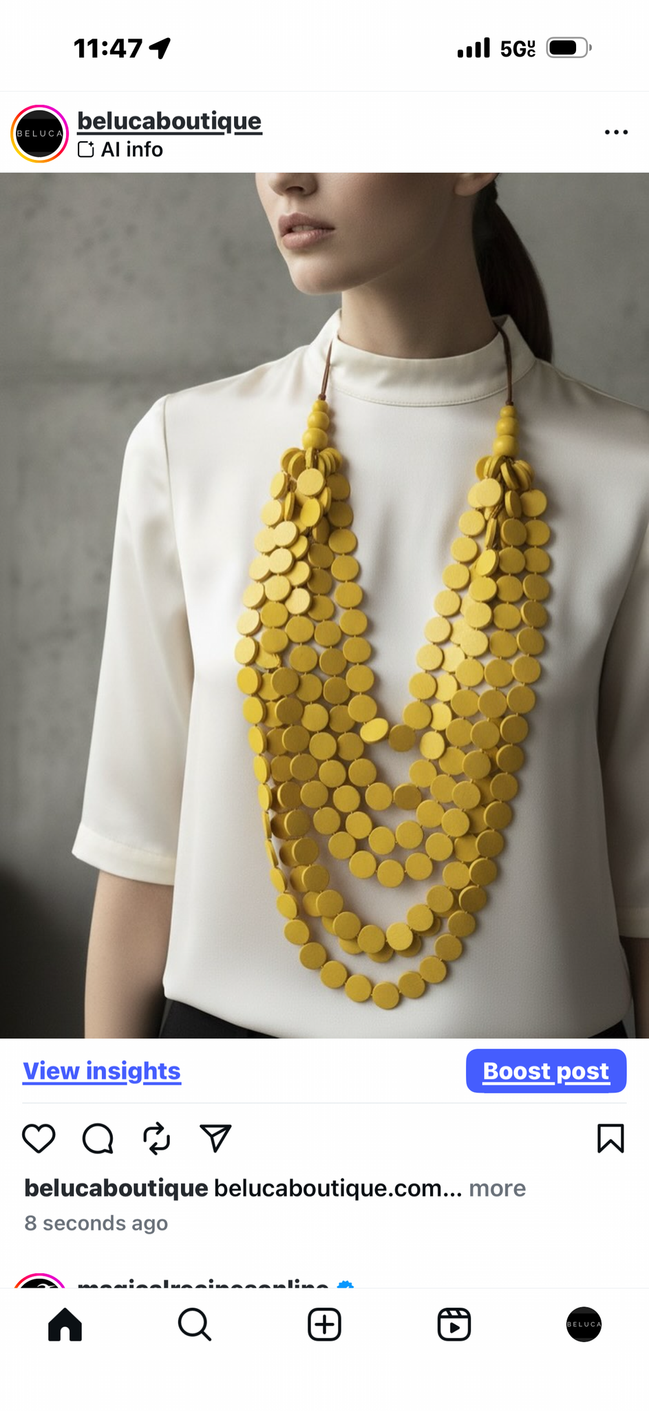 Wooden Bead Statement Necklace