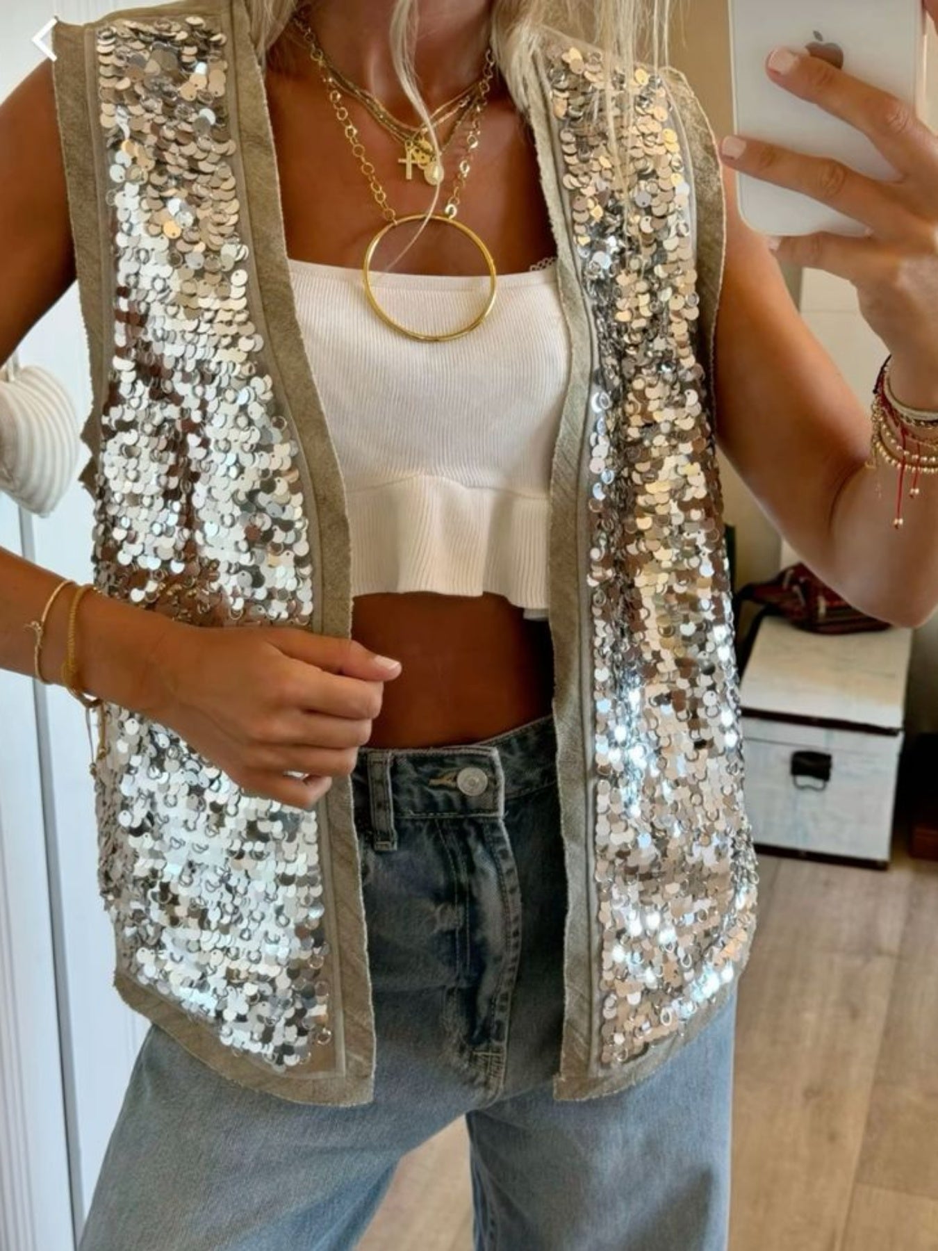Belu Glittery Sequin Vest