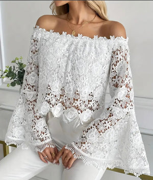 Bella white lace blouse