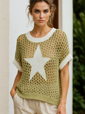 Bella hollow out knit blouse