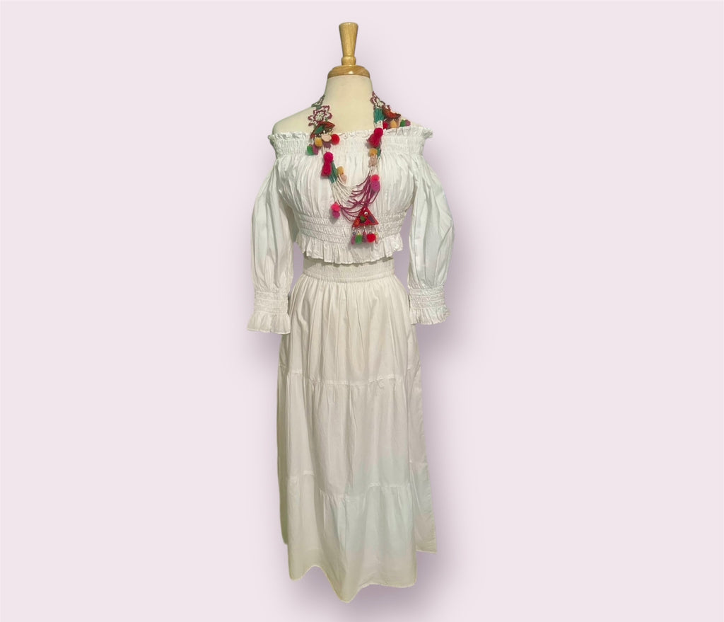 Fio White set top/skirt