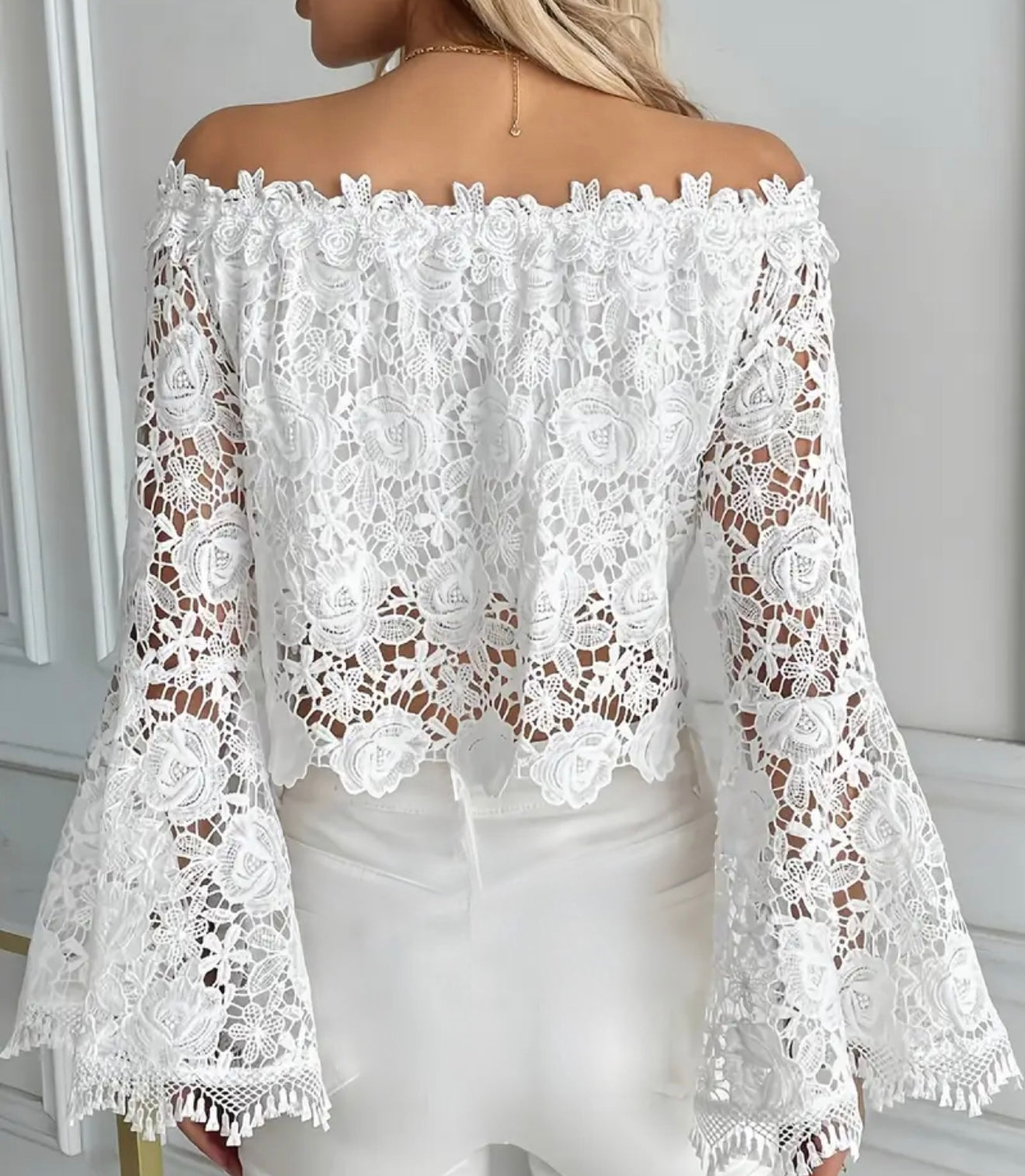 Bella white lace blouse