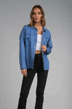 Elan Rock & Roll Women's Distressed Denim Jacket