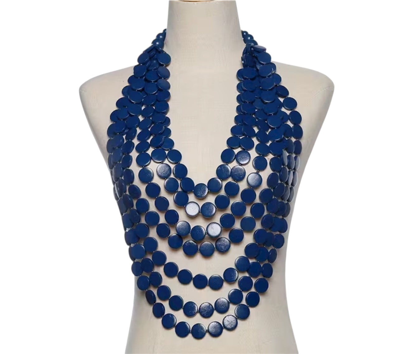 Wooden Bead Statement Necklace