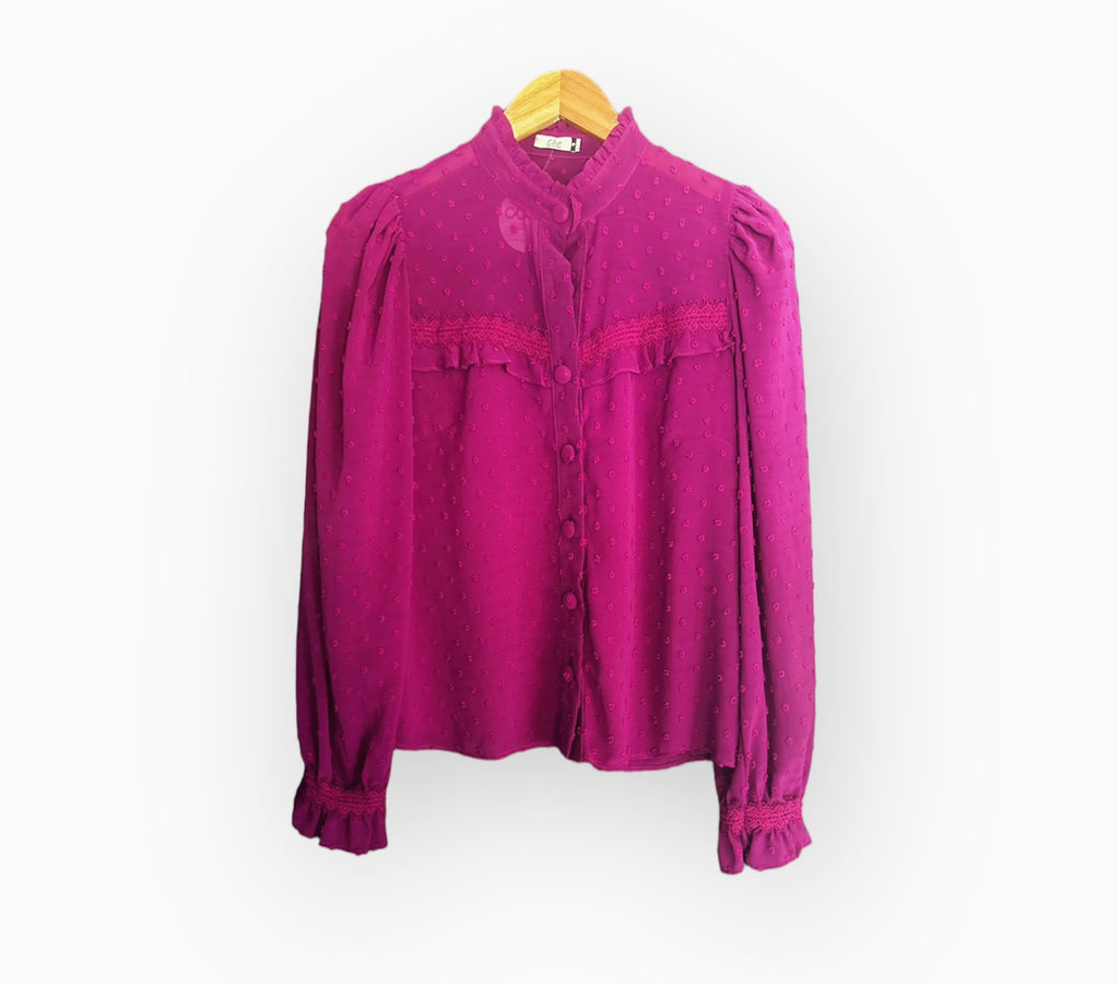 Bionda Ruffle Button-Down Shirt