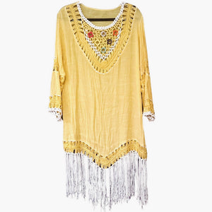 Realm Crochet Fringe Dress