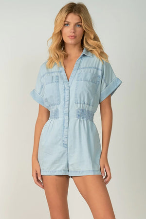 ELAN light blue Waist Romper