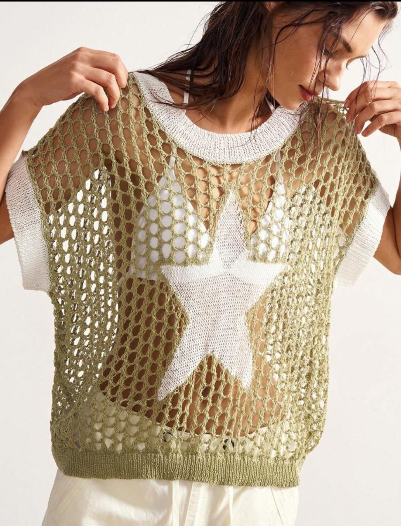 Bella hollow out knit blouse