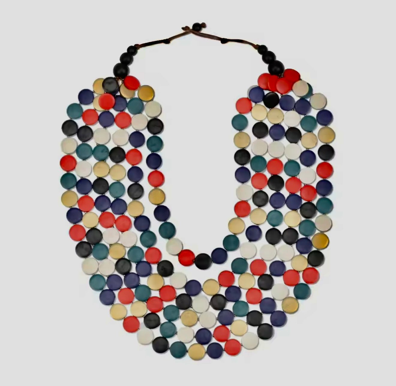 Wooden Bead Statement Necklace