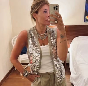 Belu Glittery Sequin Vest