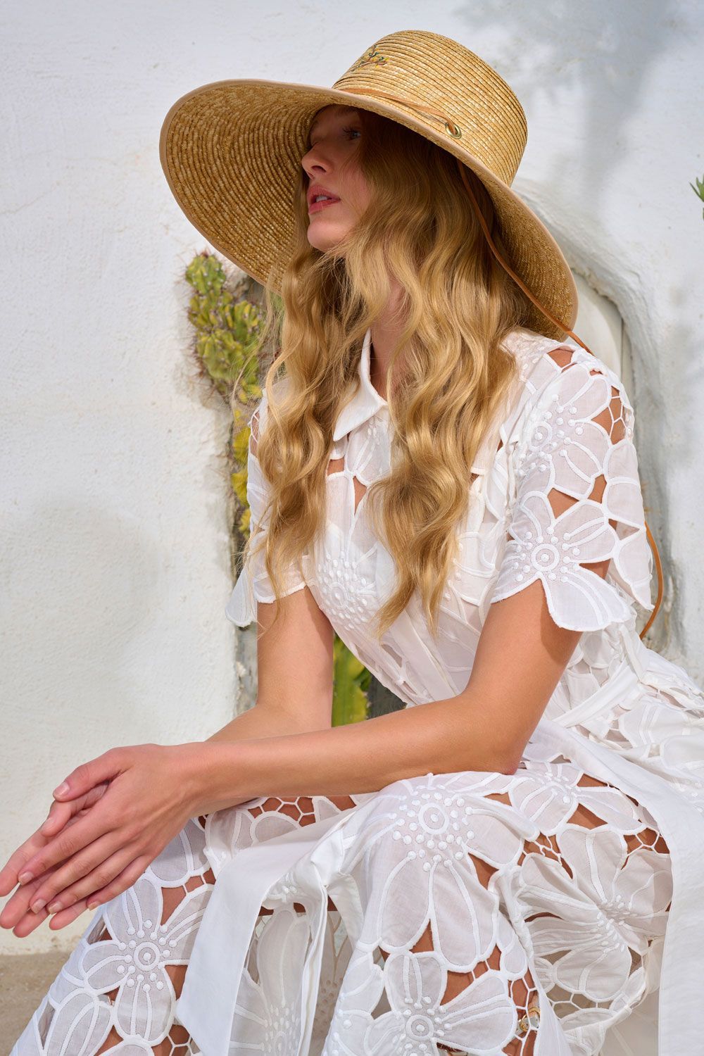 Giu Lace Floral Open Front Dress