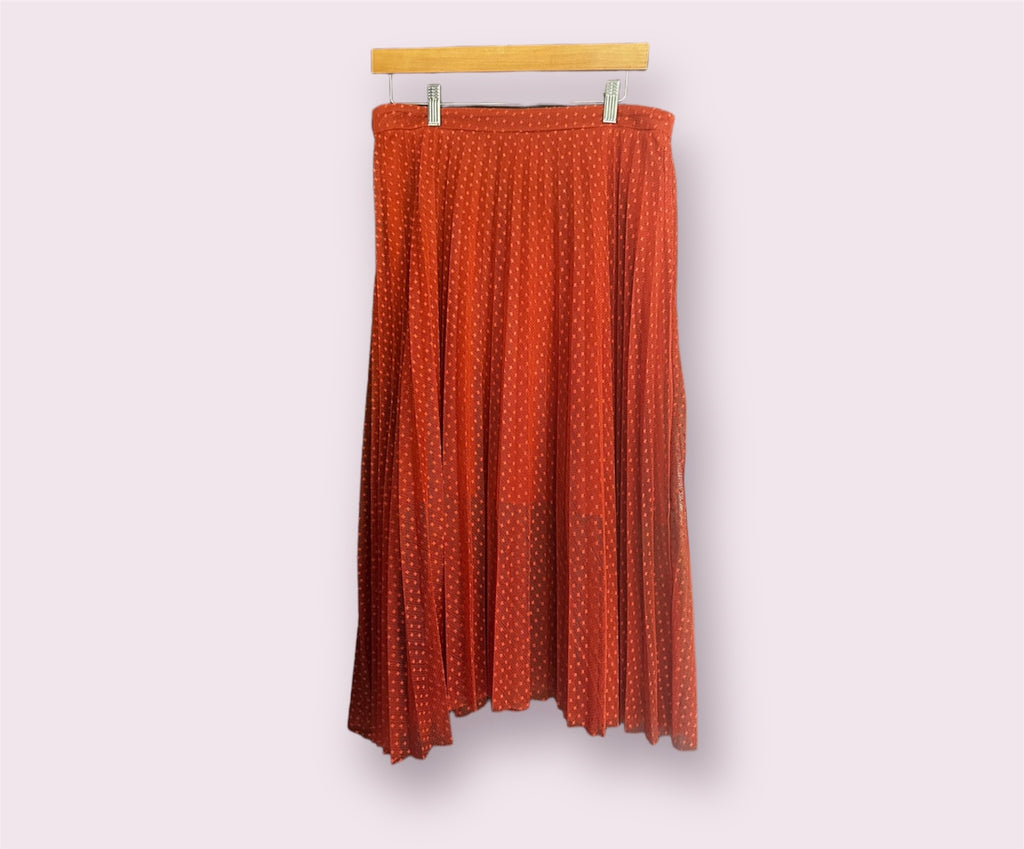 TULLE PLEATED MIDI SKIRT