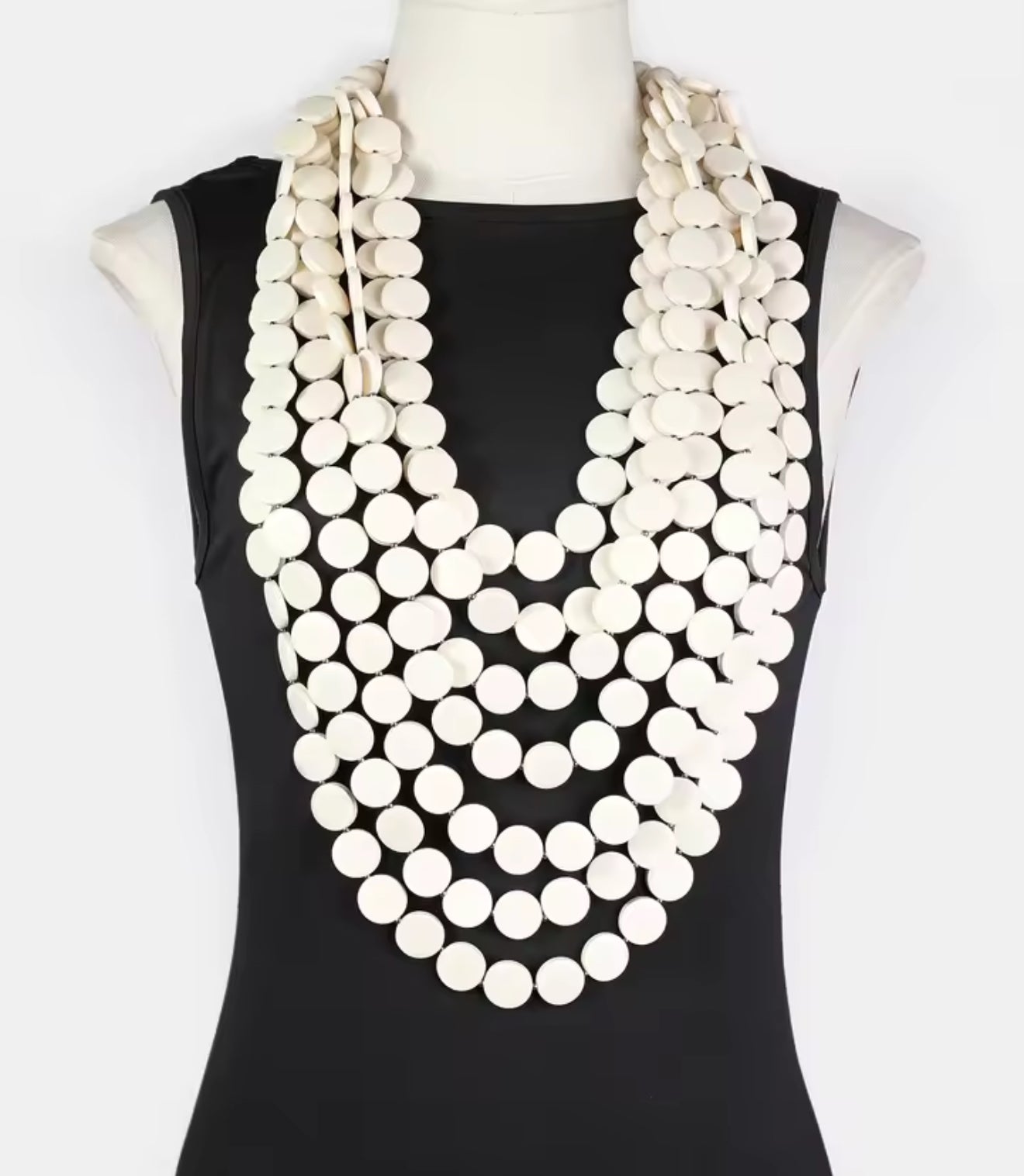 Wooden Bead Statement Necklace