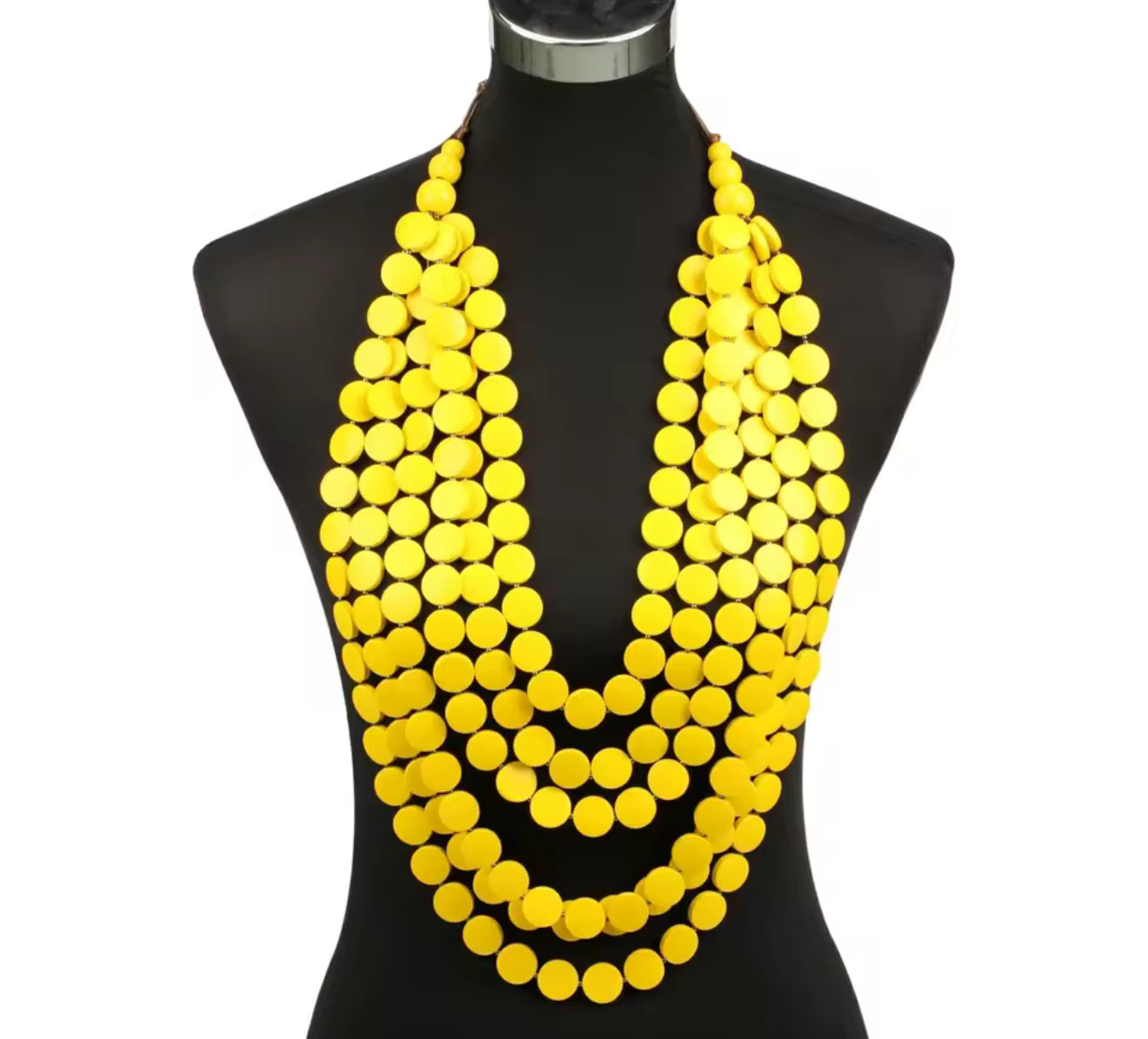 Wooden Bead Statement Necklace