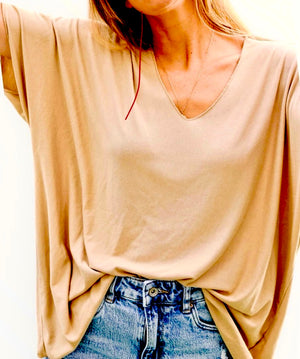RELAXED FIT  CAMEL TOP
