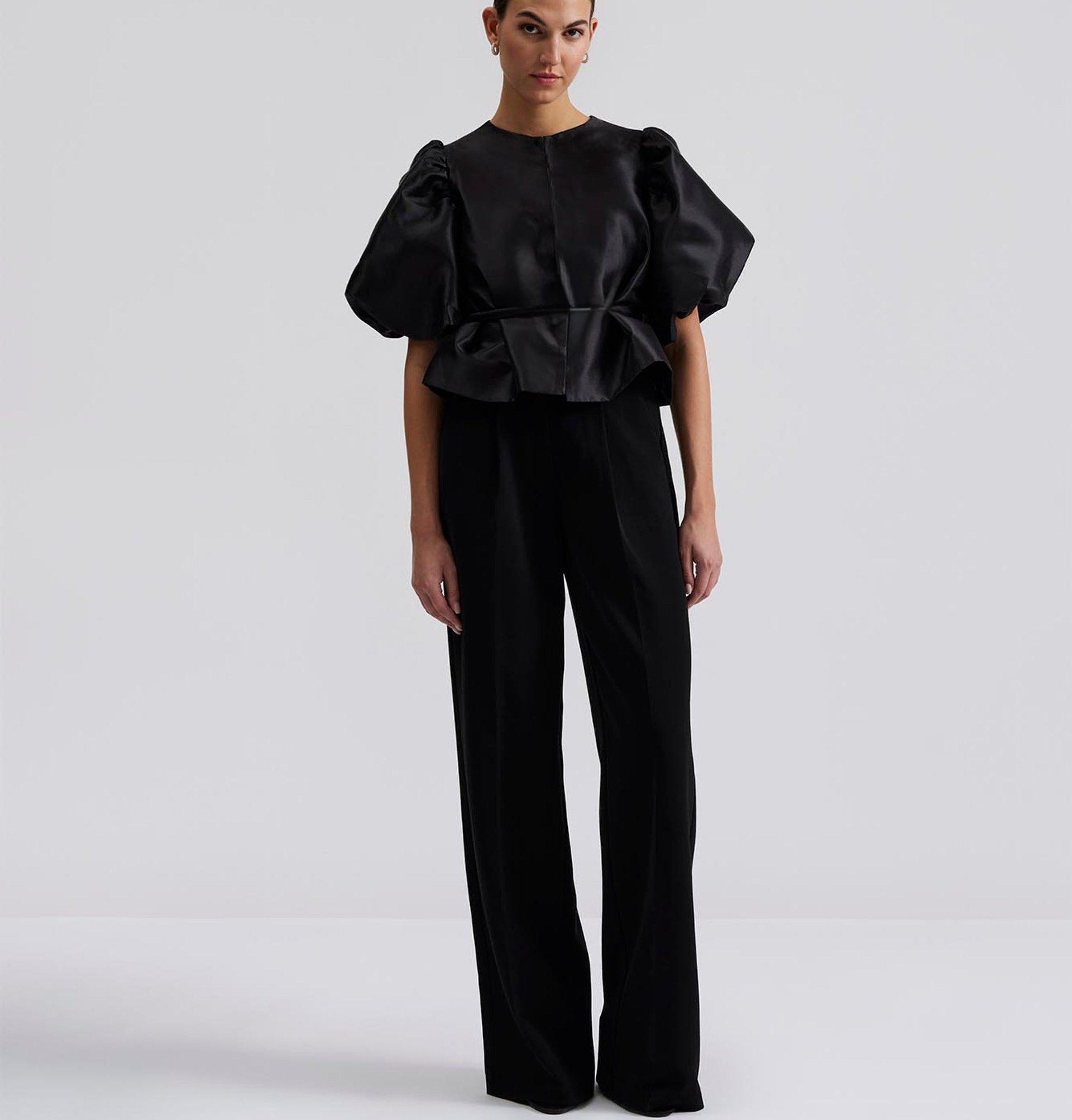 CLEO POUF SLEEVE BLOUSE BLACK