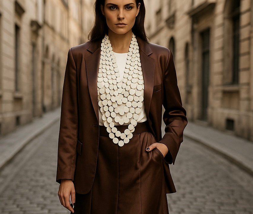 Wooden Bead Statement Necklace