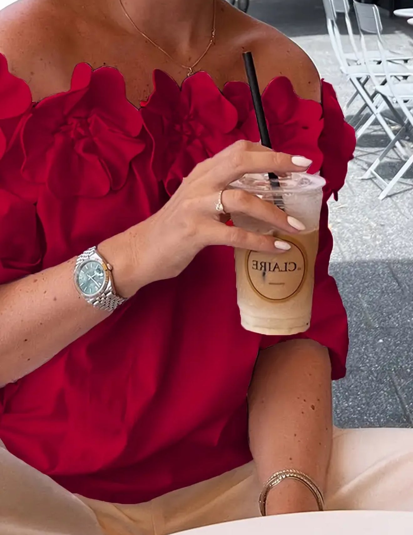 Love Red Ruffled Blouse