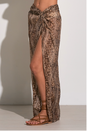 Elan Long Printed Skirt