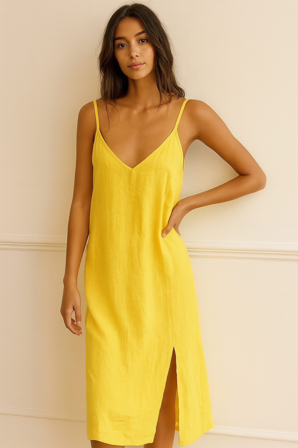 Linen slip dress