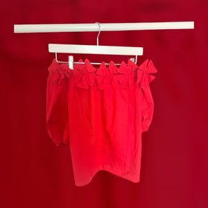 Love Red Ruffled Blouse
