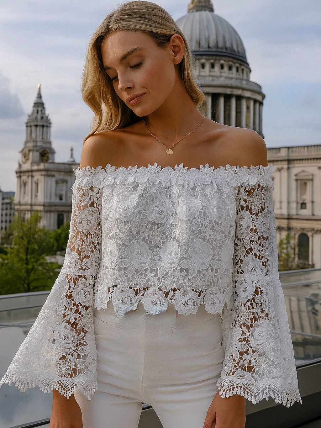 Bella white lace blouse
