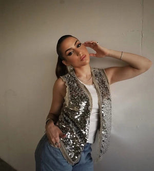 Belu Glittery Sequin Vest
