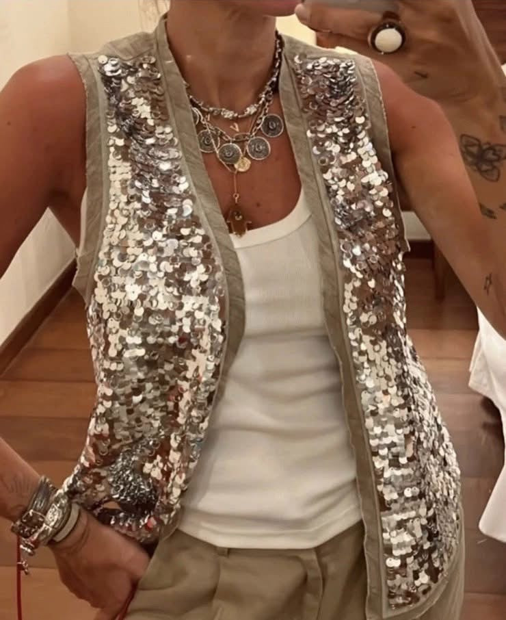 Belu Glittery Sequin Vest