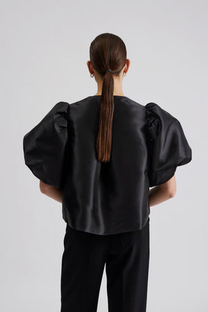 CLEO POUF SLEEVE BLOUSE BLACK