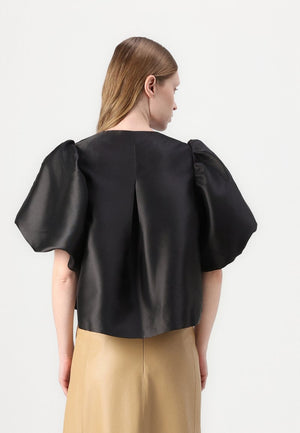 CLEO POUF SLEEVE BLOUSE BLACK