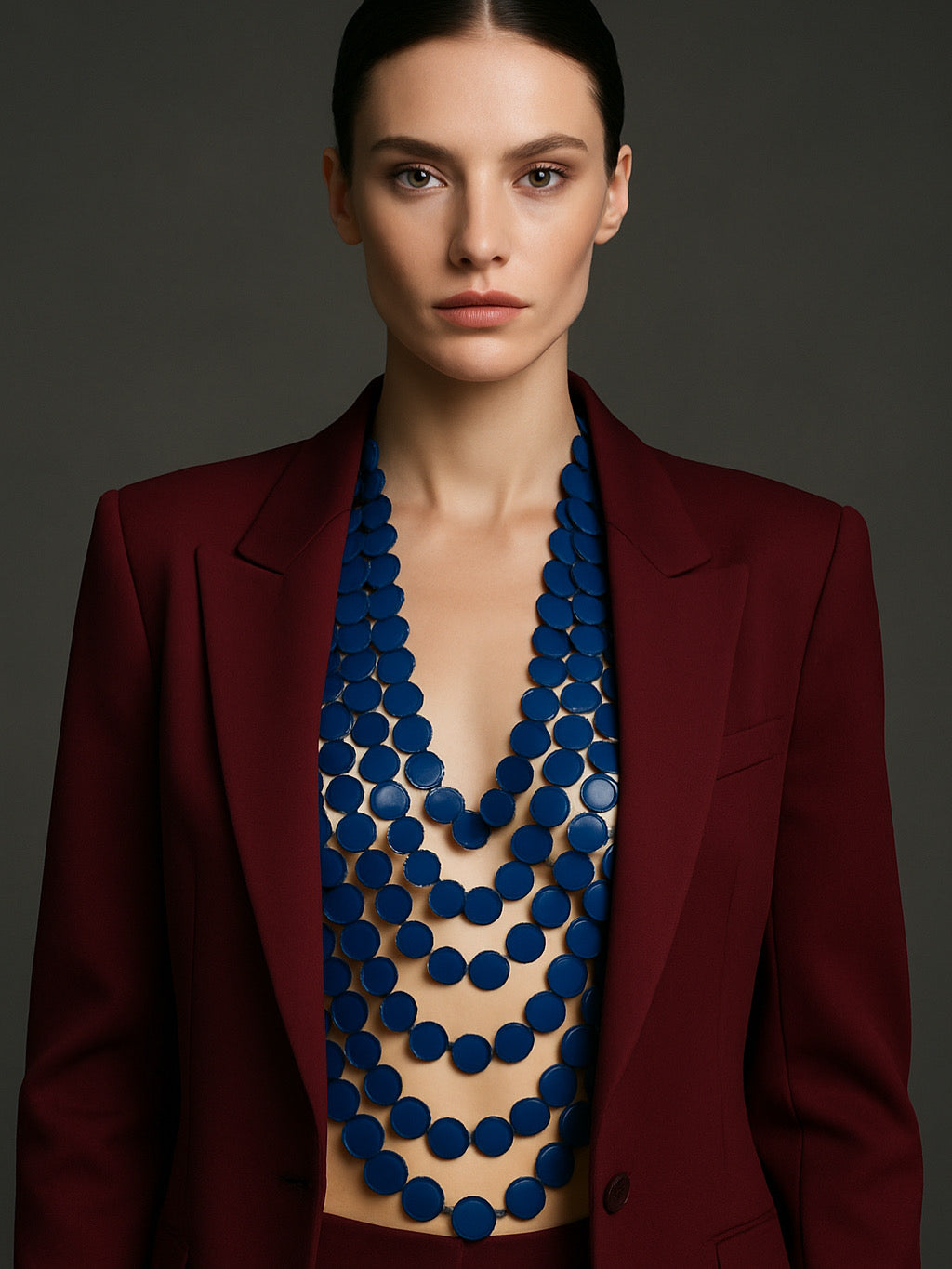 Wooden Bead Statement Necklace